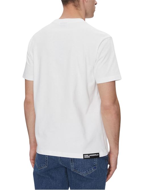 T-shirt uomo bianca in cotone bio Karl Lagerfeld jeans | A2M17038100